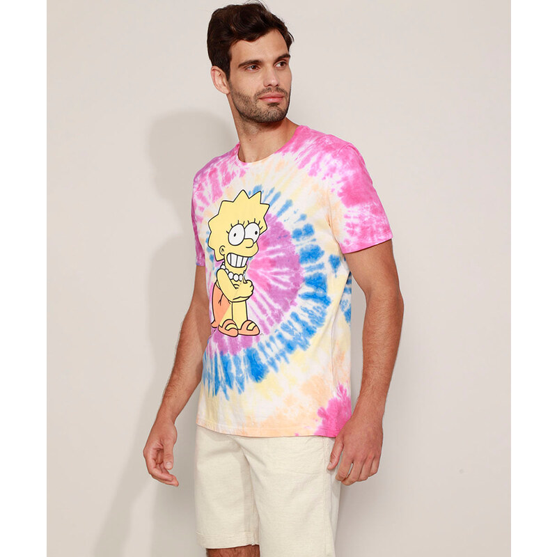 C&A Camiseta Estampada Tie Dye Super Saiyajin Manga Curta Gola Careca Preta  