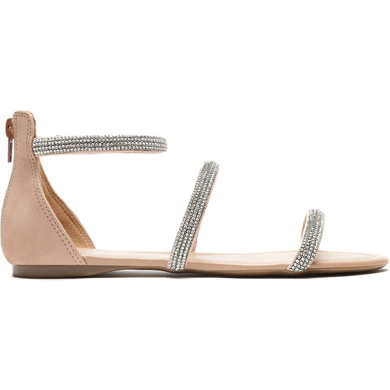 Sand lia Rasteira Nude Tiras Strass Arezzo GLAMI .br