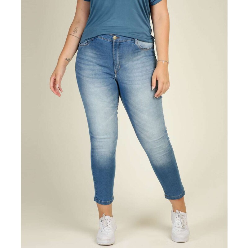 Marisa BR Calça Plus Size Feminina Jeans Cigarrete Razon 