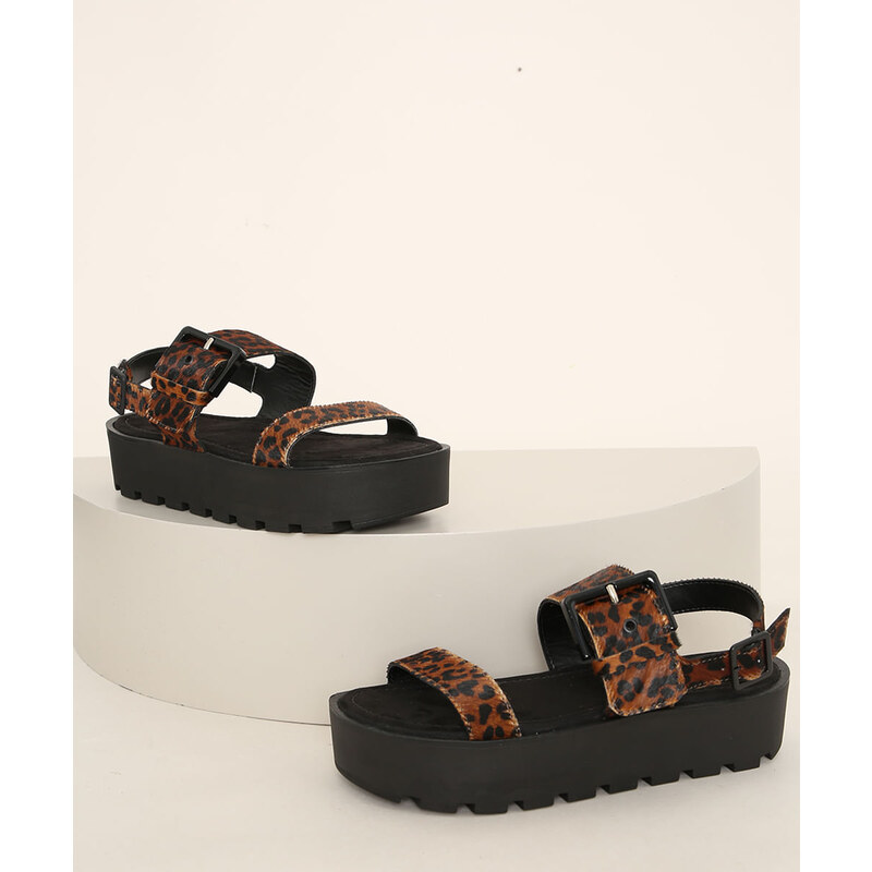 Sandalia flatform animal store print