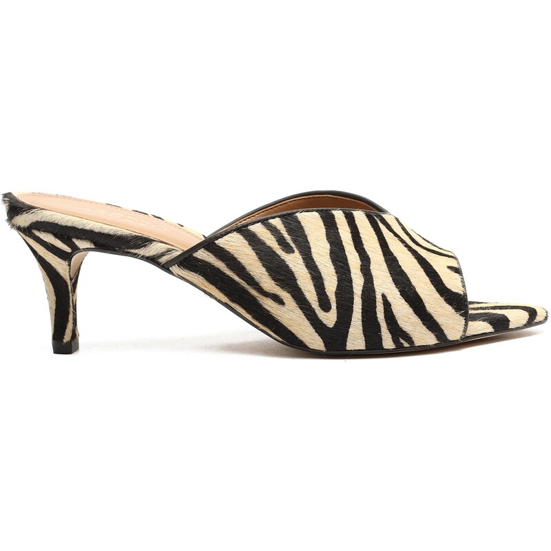 Mule Animal Print Pelo Bico Folha Arezzo GLAMI .br