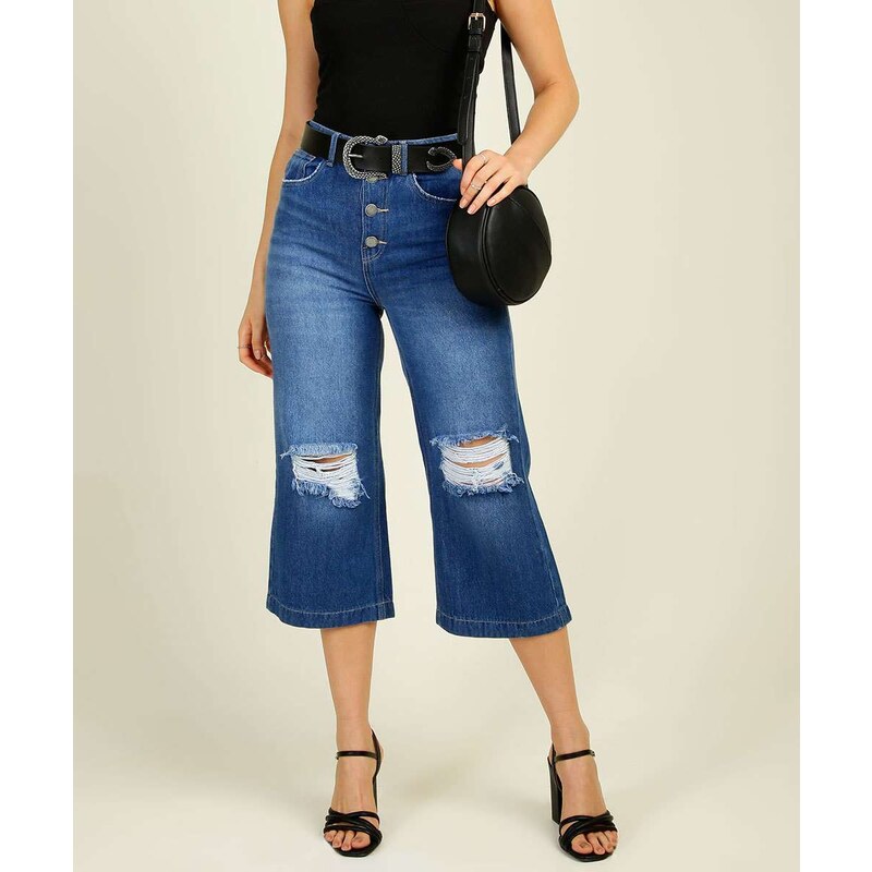 Calça pantacourt sales jeans marisa