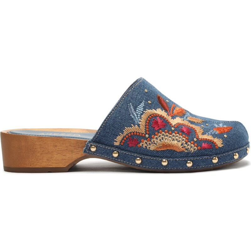 Clog Azul Jeans Bordado Arezzo GLAMI .br