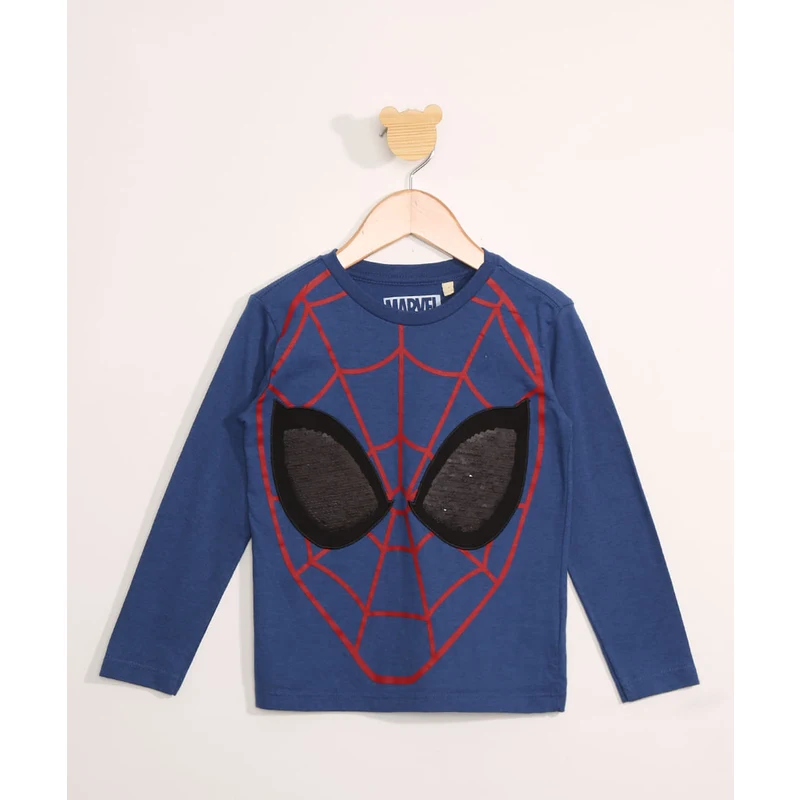 camiseta infantil manga curta homem aranha preta - C&A