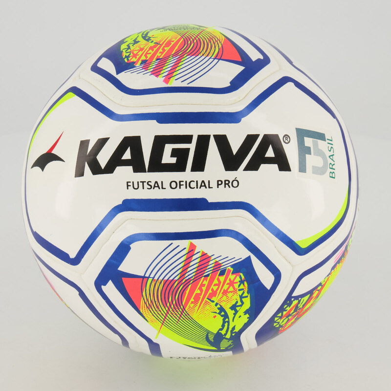 Bola Kagiva F5 Brasil Pro Futsal Branca e Amarela
