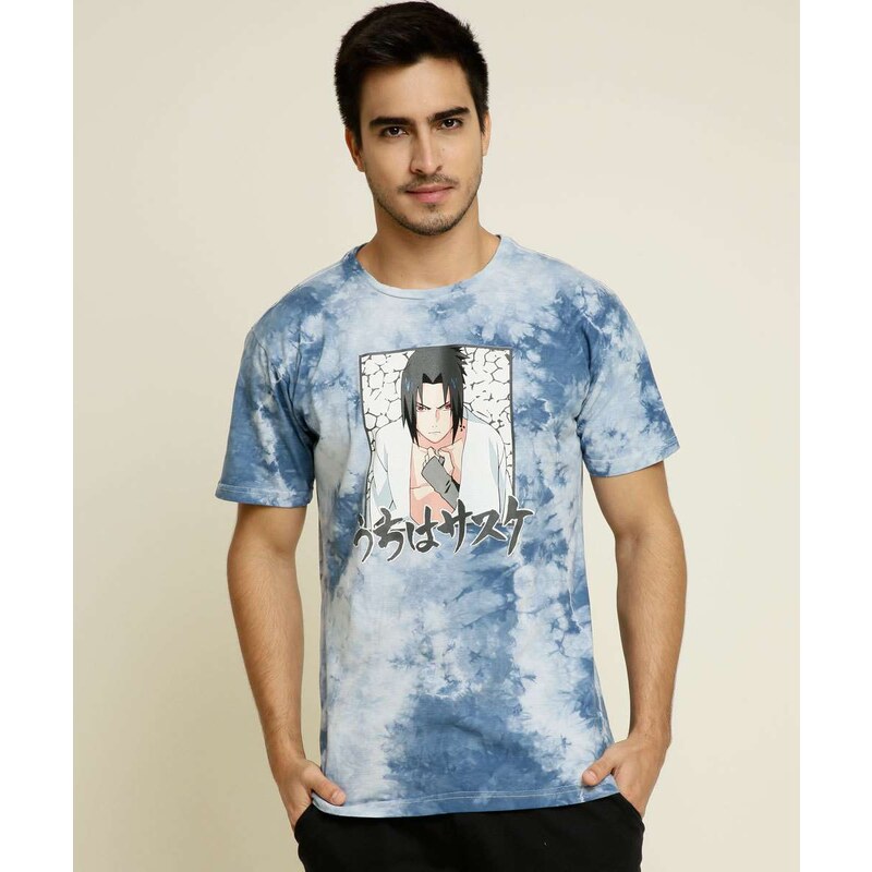 Camiseta masculina Sasuke preta, Naruto