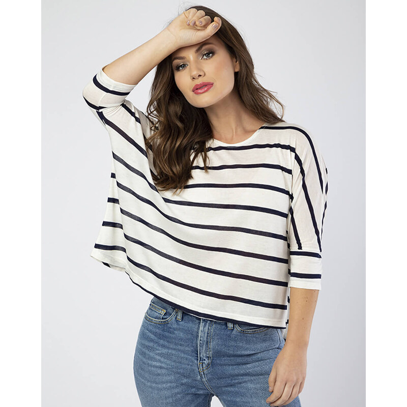 Simone Saga Blusa Quadrada Listra Branco P GLAMI .br