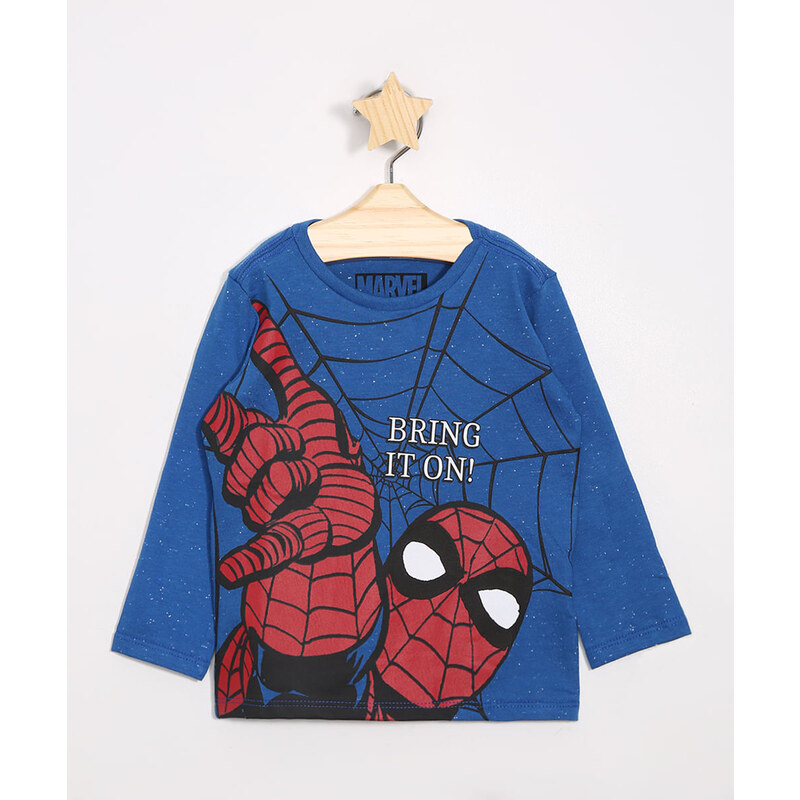 camiseta infantil manga curta homem aranha preta - C&A