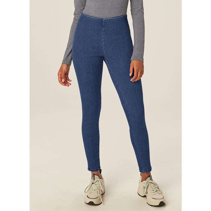 Malwee Calça Azul Jegging Cropped 