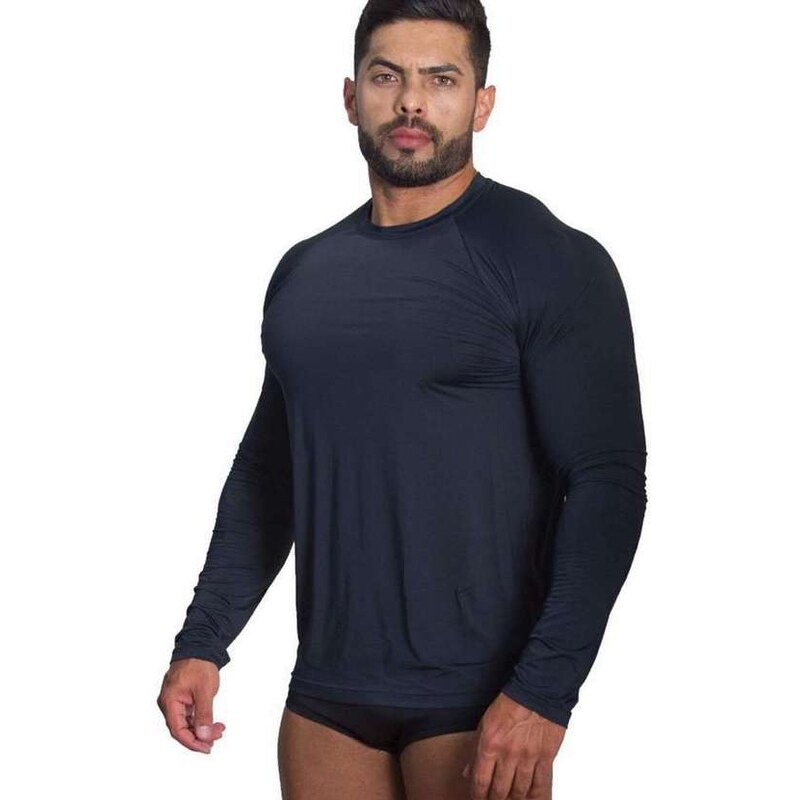 Kit 2 Camisetas Térmica Segunda Pele Uv Unissex Cinza e Preto