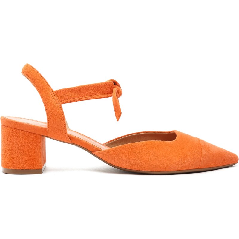 Scarpin Laranja Nobuck Bloco Lace Up Nina Arezzo GLAMI .br