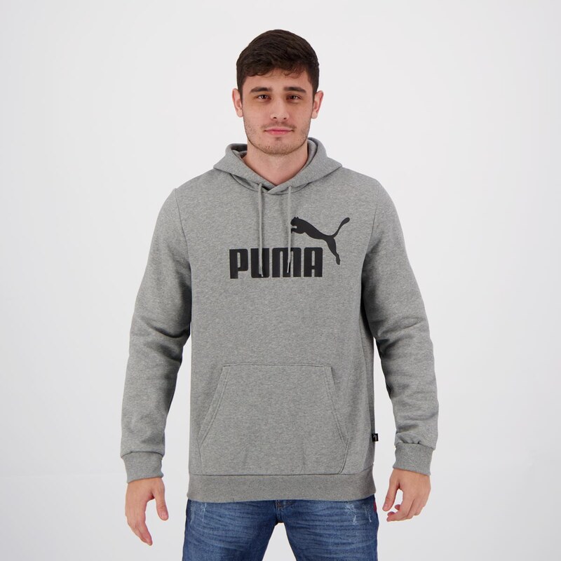 Moletom Puma Essentials Big Logo Cinza Mescla