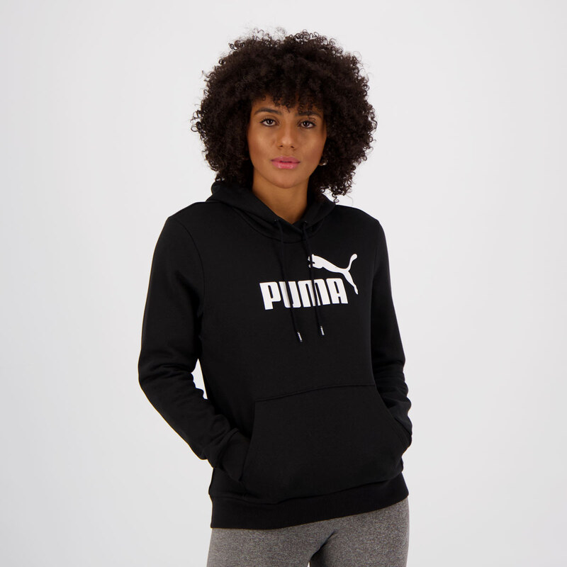 Moletom Puma Essentials Logo Feminino Preto