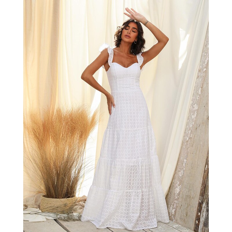 Vestido longo hot sale laise branco