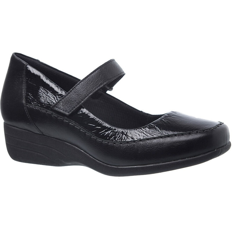 Sapato Anabela Doctor Shoes Couro 3144 Preto GLAMI .br