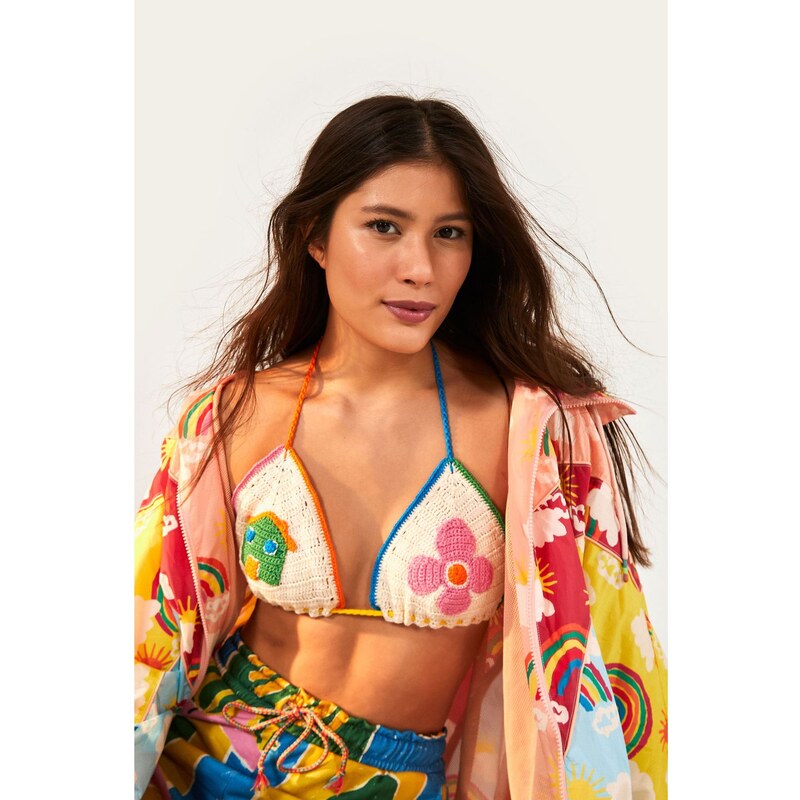 Body Maiô Super Decotado - tropical canelado - Solar Bikinis
