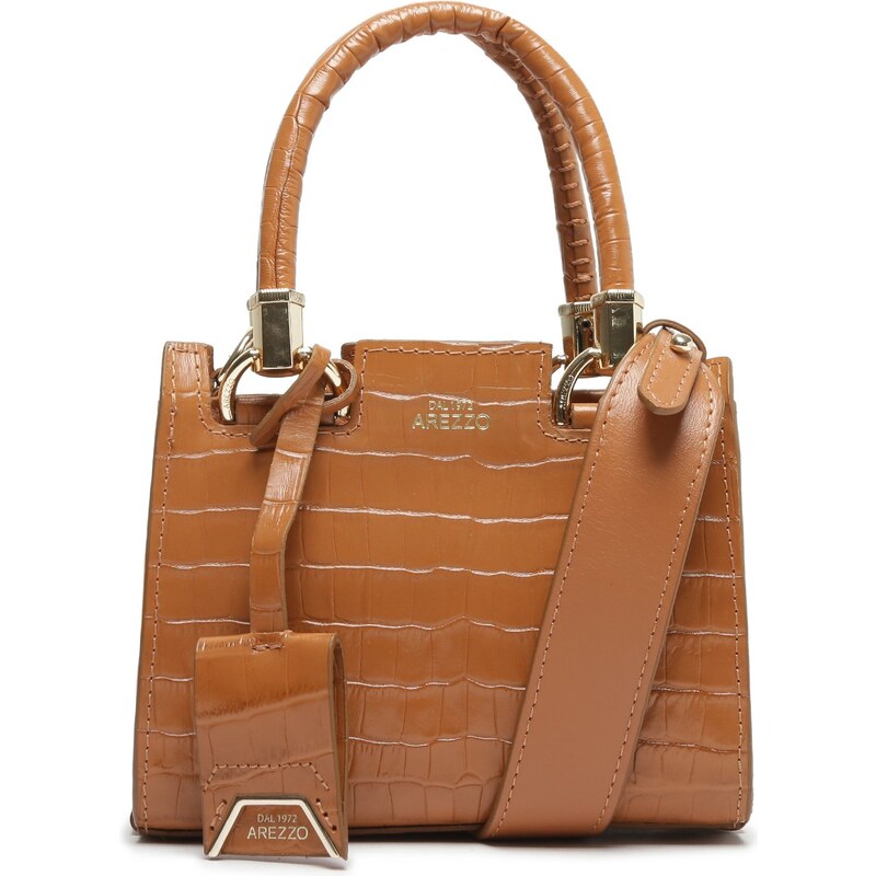 Bolsa Tote Pequena Couro Marrom Croco Abbracio Arezzo GLAMI .br