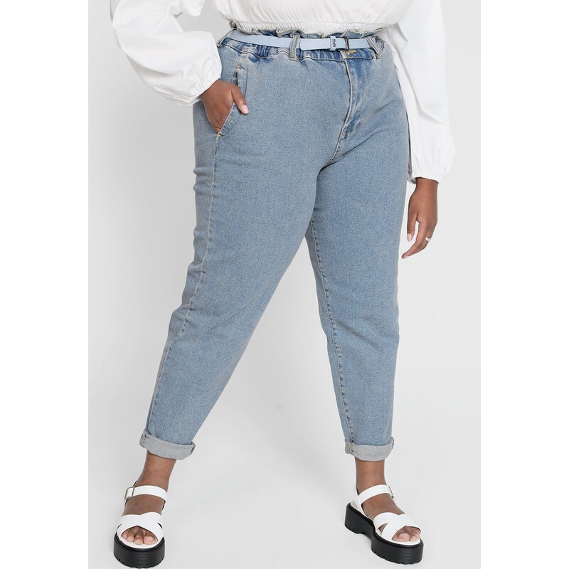 Calça Mom Jeans Plus Size Destroyed