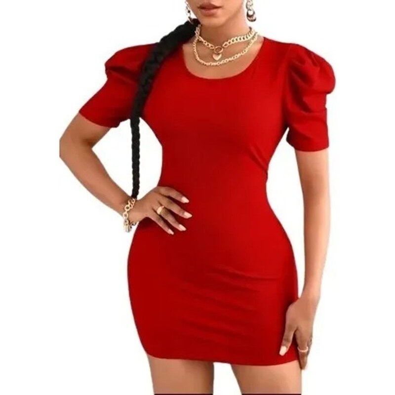 Vestido vermelho sale curto justo