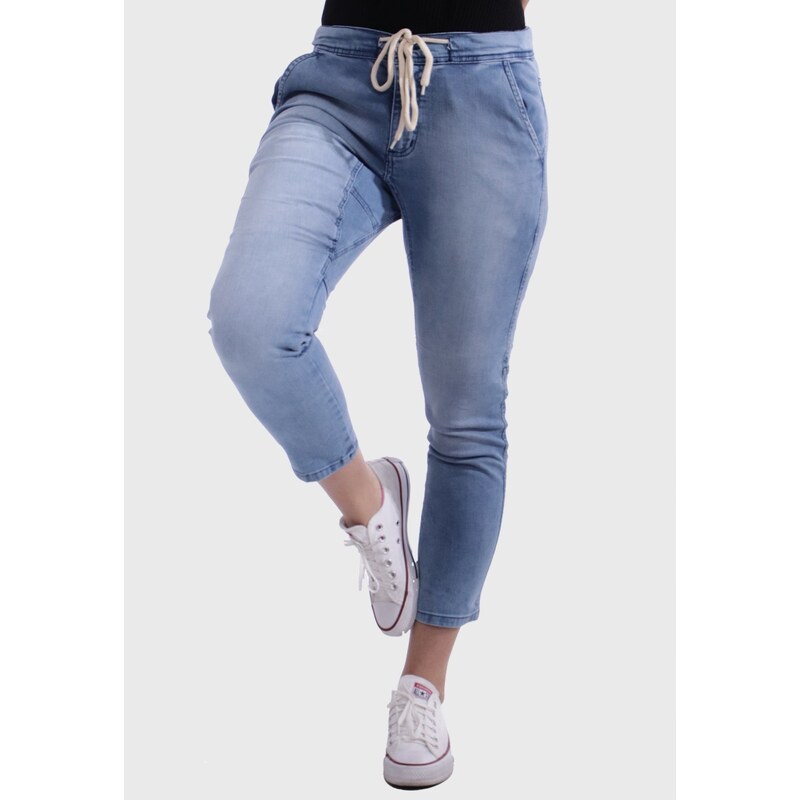 Calça jeans store feminina com cordao