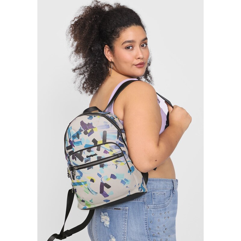 Mochila Desigual Estampada Off White GLAMI .br