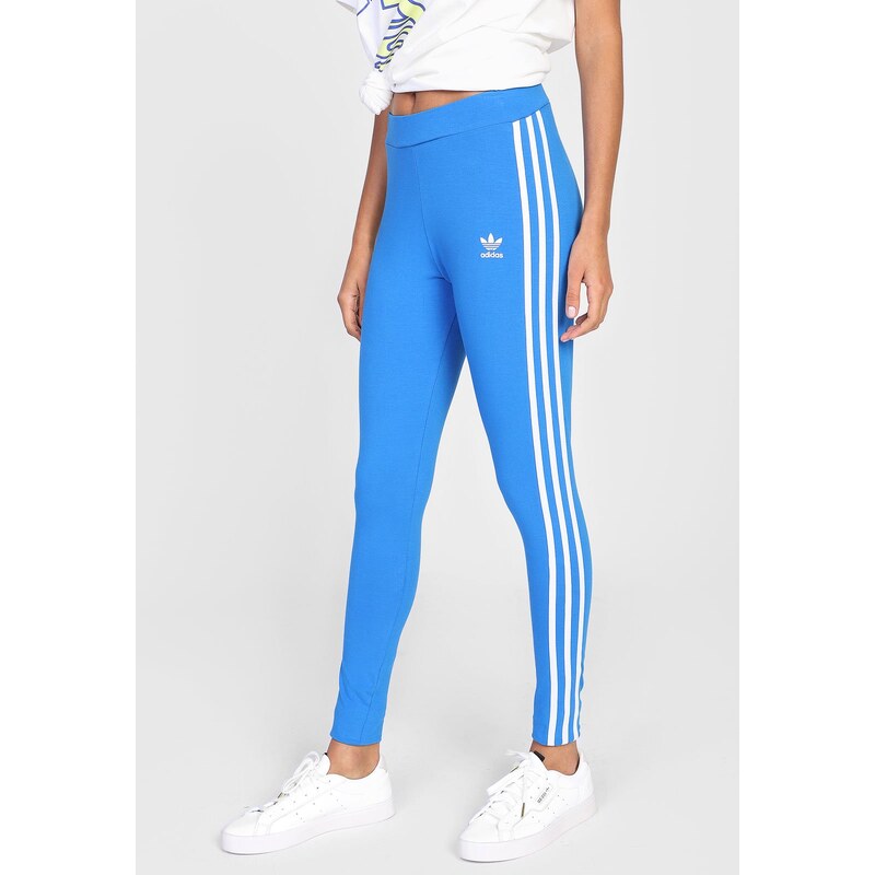 Legging adidas Originals 3 Stripes Logo Branca/Azul 
