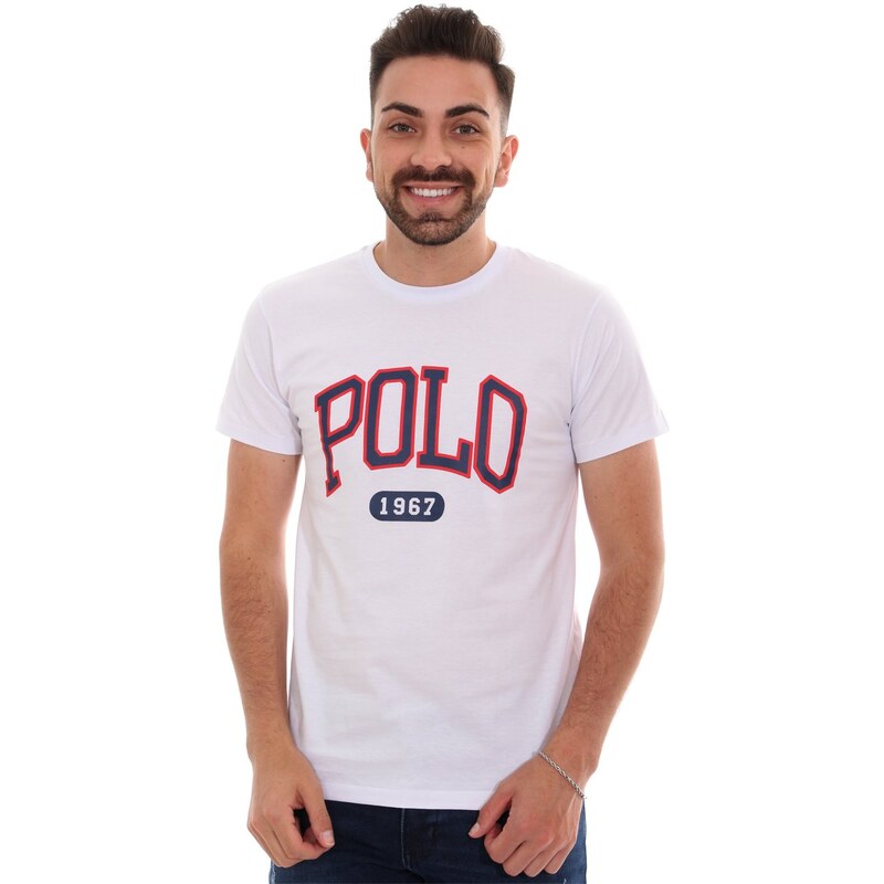 Polo Ralph Lauren Camiseta Ralph Lauren Masculina Arc Logo Branca 