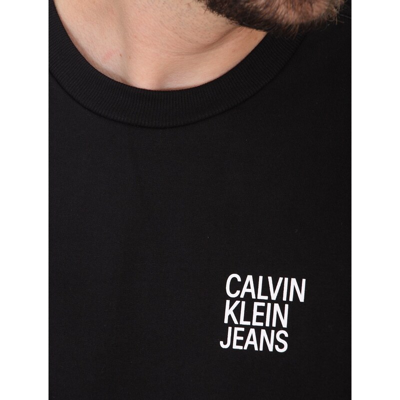 Blusa Masculina de Moletom Logo - Calvin Klein Jeans - Preto
