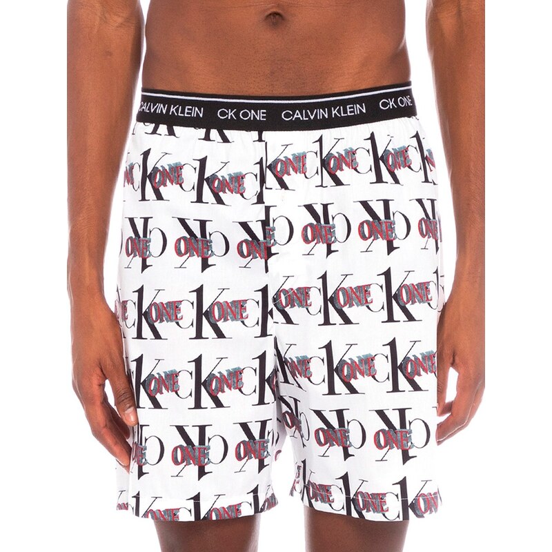 Cueca Calvin Klein Samba Canção Tricoline Print Branca 