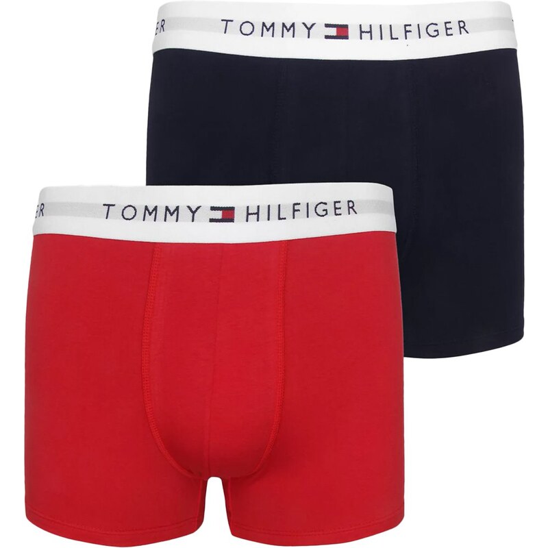 Cueca Tommy Hilfiger Cotton Stretch Boxer Trunk Vermelha/Marinho Pack 2UN 