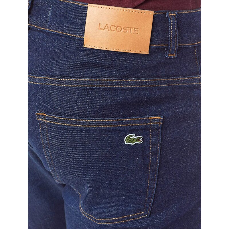 Bermuda Lacoste Masculina Jeans Relaxed Fit Stretch Médio