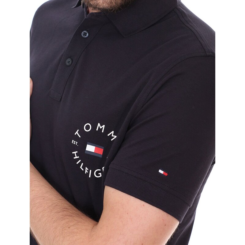 Polo Tommy Hilfiger Masculina Regular Global Stripe Shoulder