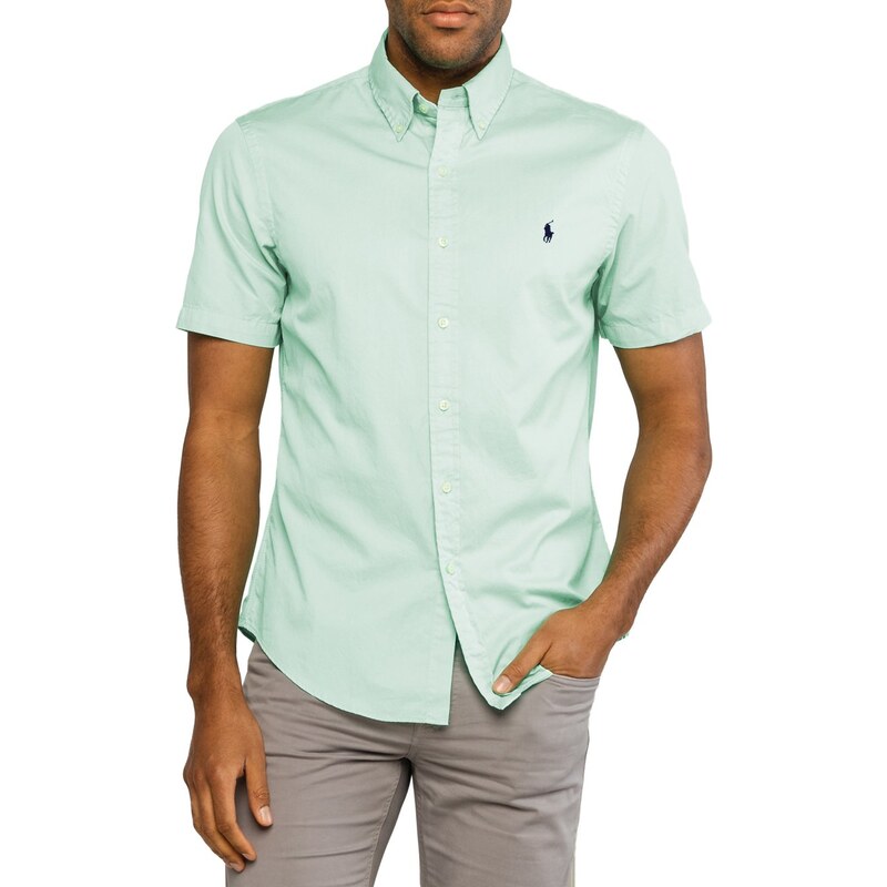 Camisa Ralph Lauren Masculina Custom Fit Light Logo Azul Marinho