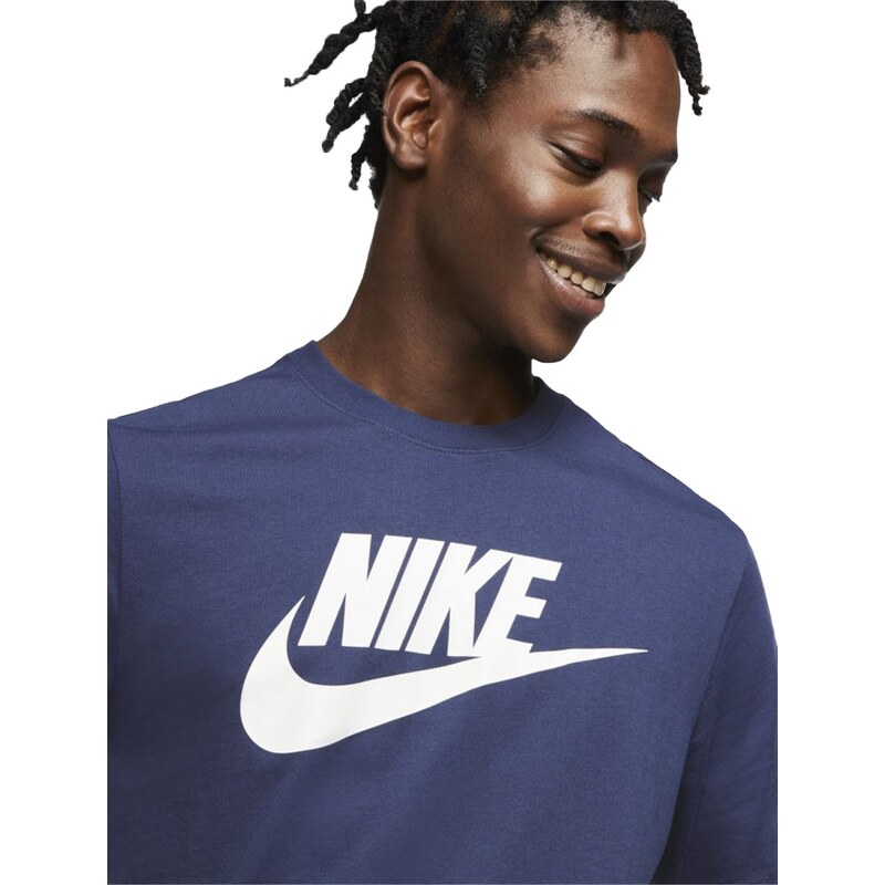 Camiseta Nike Masculina Sportswear Club Logo Cinza Mescla