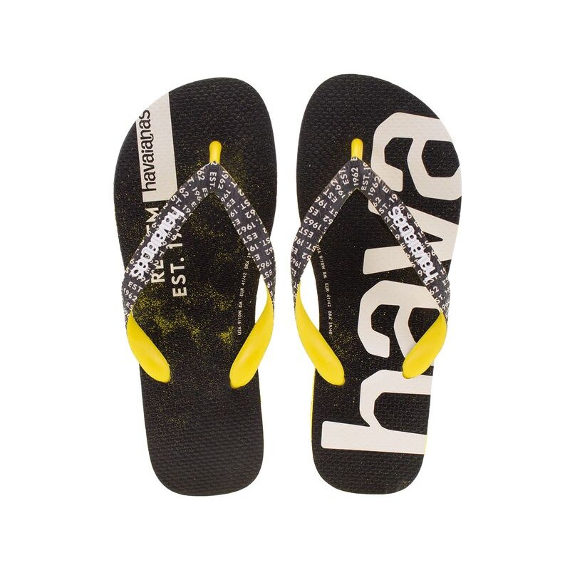 Chinelo Havaianas Have Dual FC Preto e Amarelo 