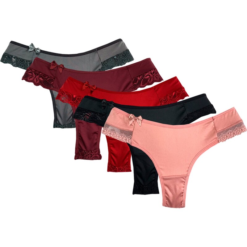 Kit 5 Tangas Calcinhas Novas Lingerie