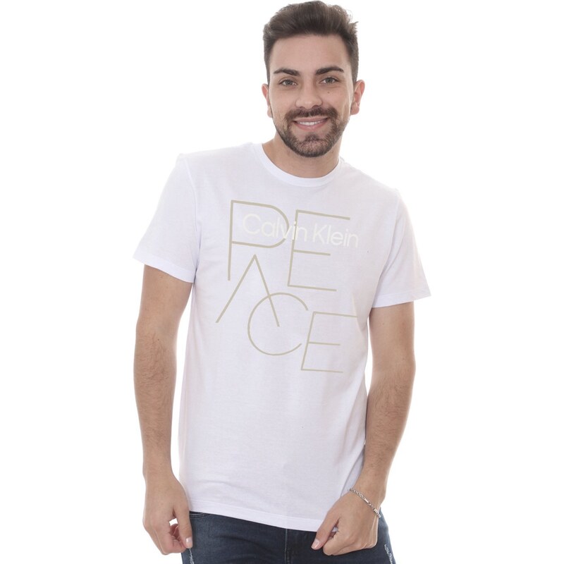 Camiseta Calvin Klein Masculina NY Peace Branca 