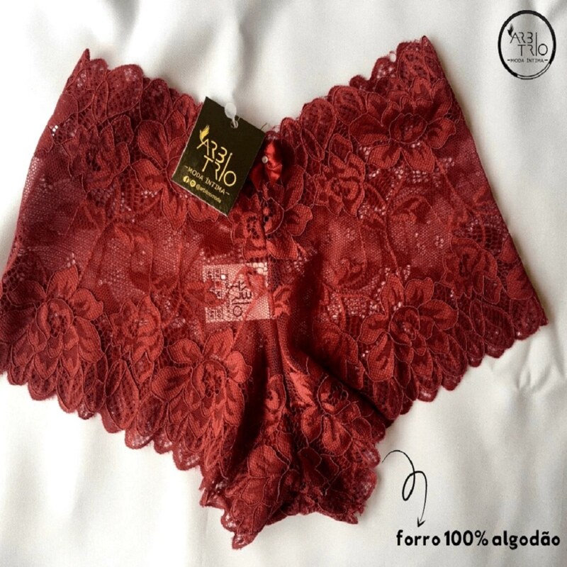 Conjunto Moda Intima Feminina Lingerie Renda Vermelho em Promoção