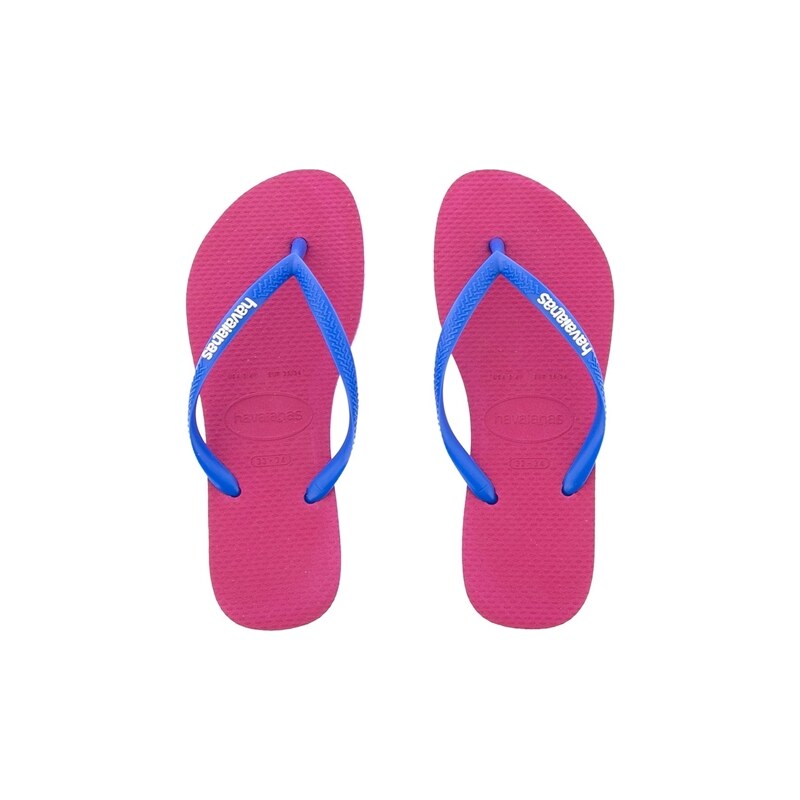 Chinelo feminino havaianas slim 2025 logo pop up marinho