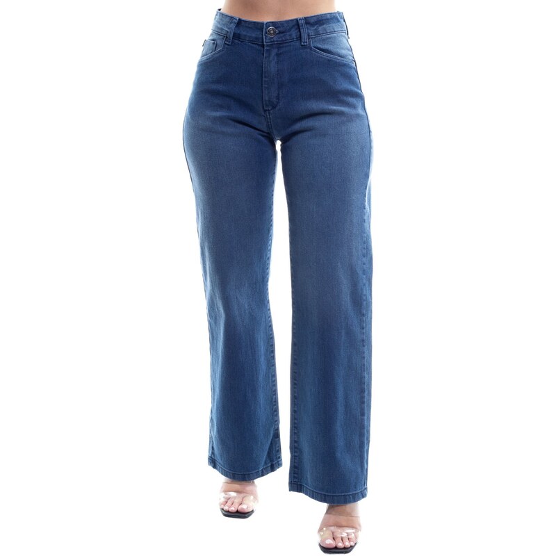 Calça Jeans Feminina Wide Leg Crocker - 48484