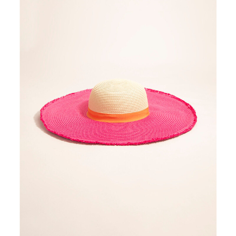 C&A chapéu de palha aba desfiada com recortes além dos mares salvador rosa