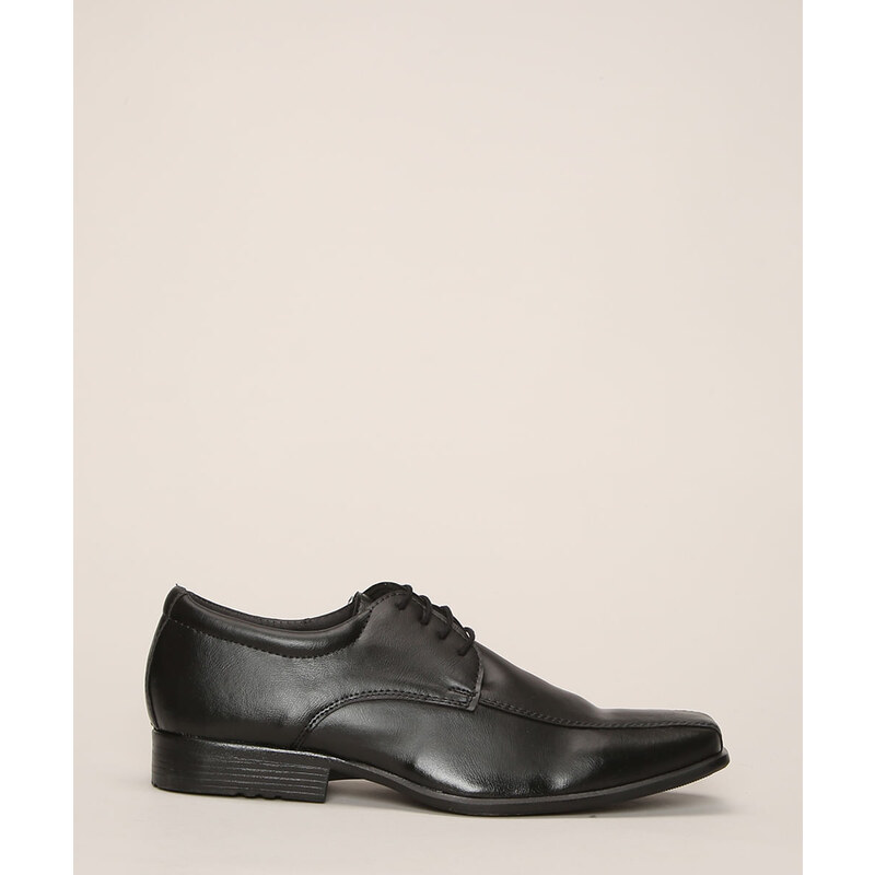 C&A sapato social bico quadrado com cadarço oneself preto