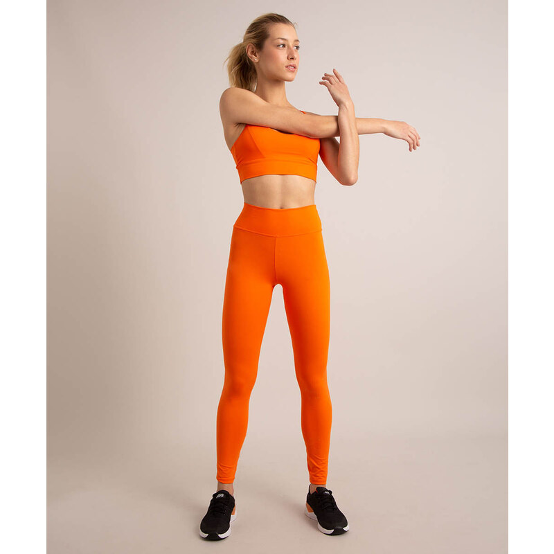 C&A calça legging esportiva ace cintura alta laranja 