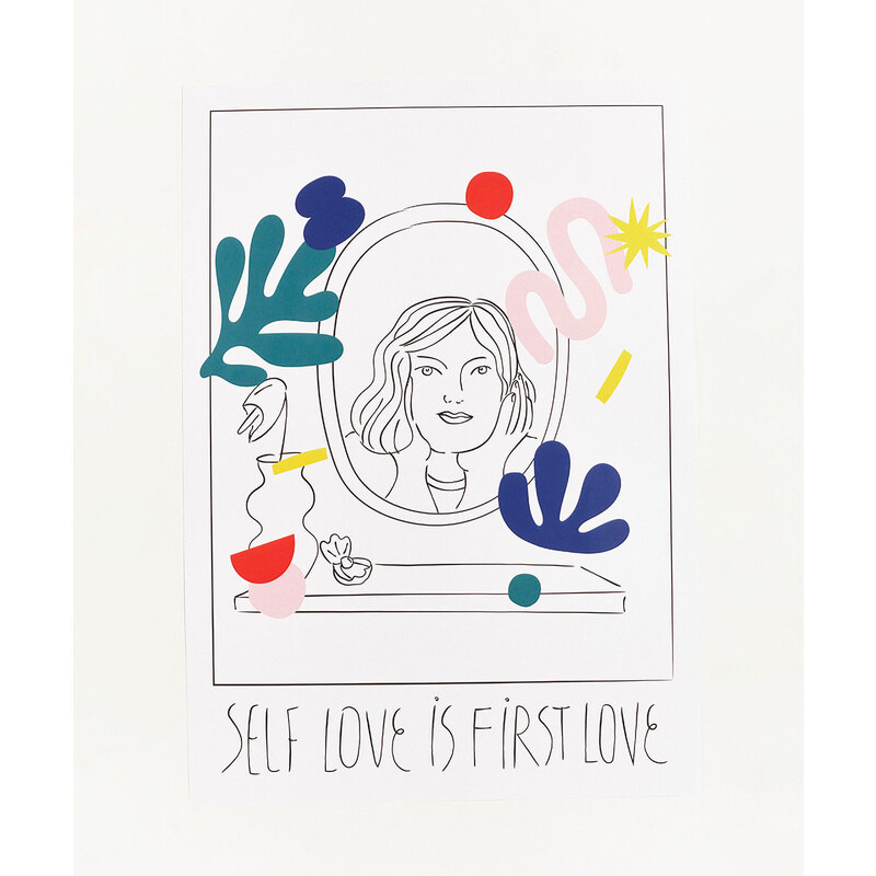 C&A Poster Mindset Obvious "Self Love is First Love" 42 cm x 29 cm Off White