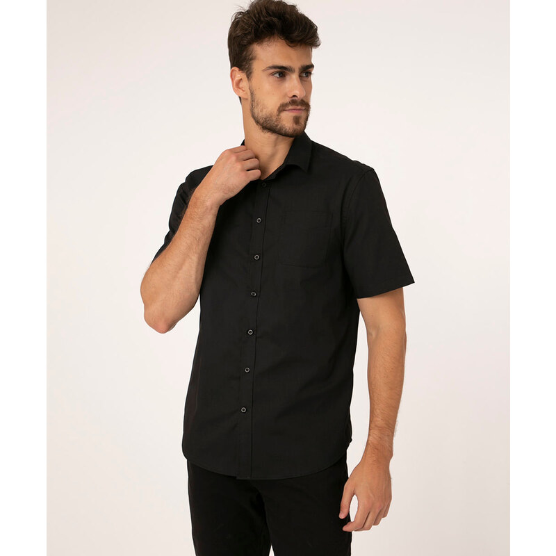 C&A camisa manga curta com bolso preto