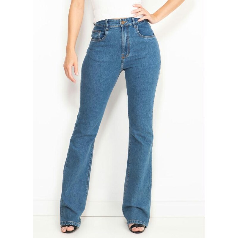 Calça Jeans Feminina Skinny Cintura Alta Azul Marinho Mari