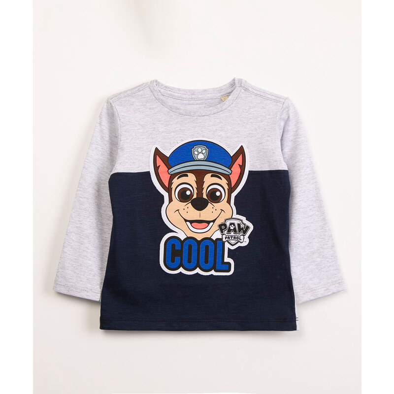 blusa de algodão infantil luluca manga longa azul - C&A