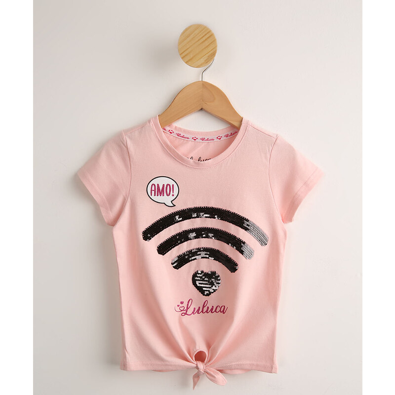 Camiseta Infantil Luluca r Juvenil Meninas Rosa Pink