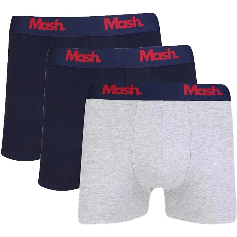 Cueca Mash Slip Cotton Basic Cinza Mescla Pack 3UN