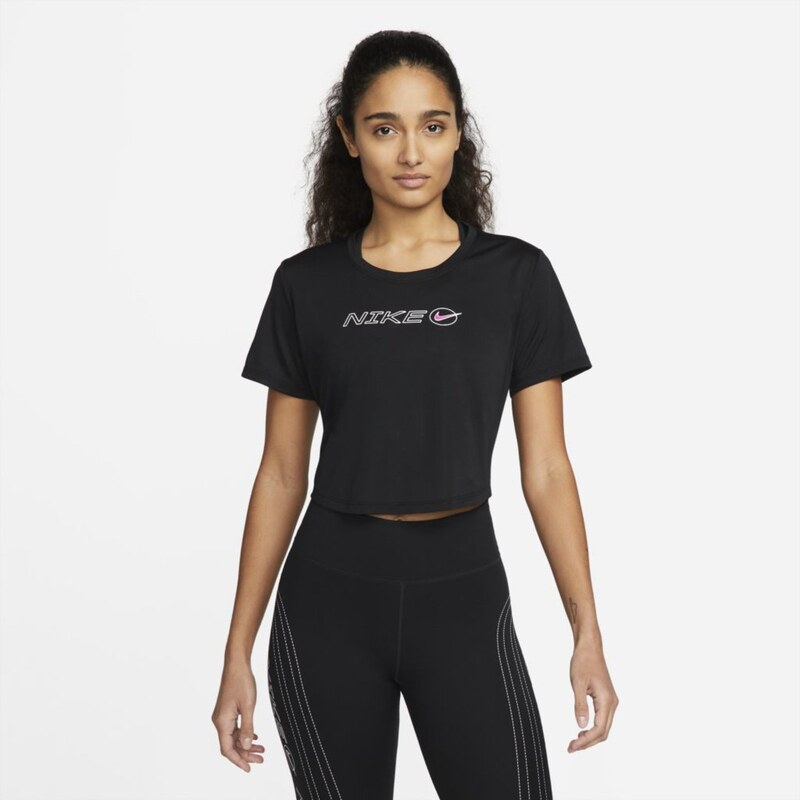 Camiseta Nike Yoga Dri-Fit Feminina - Preto+Cinza